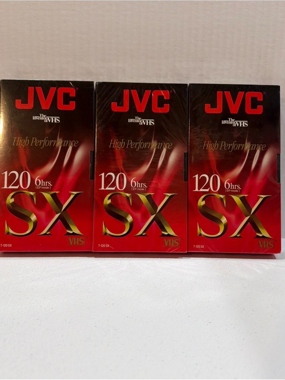 JVC T-120 SX GOLD & Bell T-120 New Sealed Lot of 3 New Blank VHS Tapes